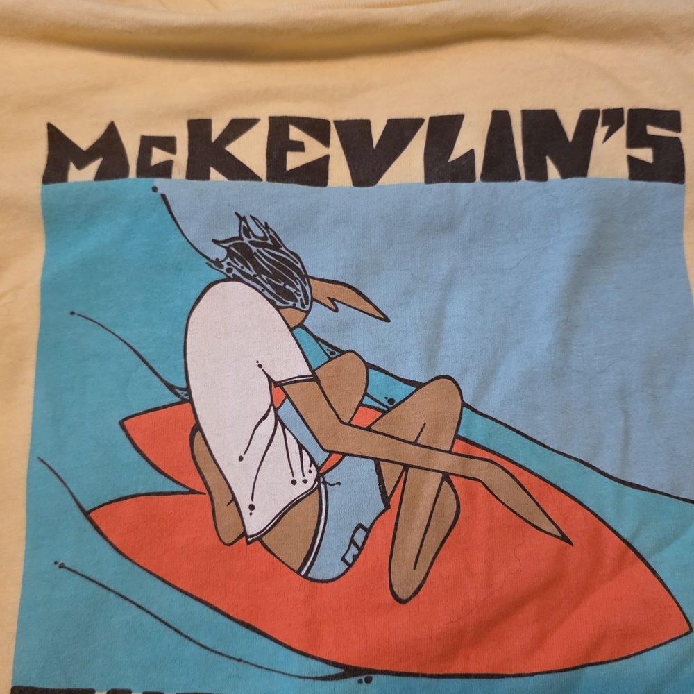 McKevlin's Surf Shop 50th Anniversary Yellow T-Shirt Ladies XL fitted